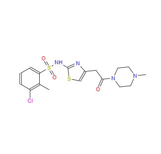 CAS：376640-41-4，3-氯-2-甲基-N-(4-(2-(4-甲基哌嗪-1-基)-2-氧代乙基)噻唑-2-基)苯磺酰胺